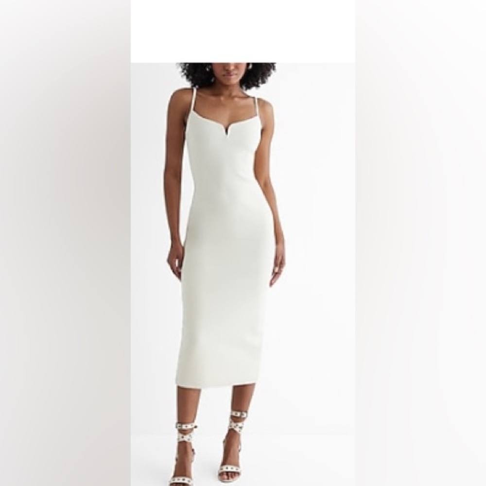 White mid length dress